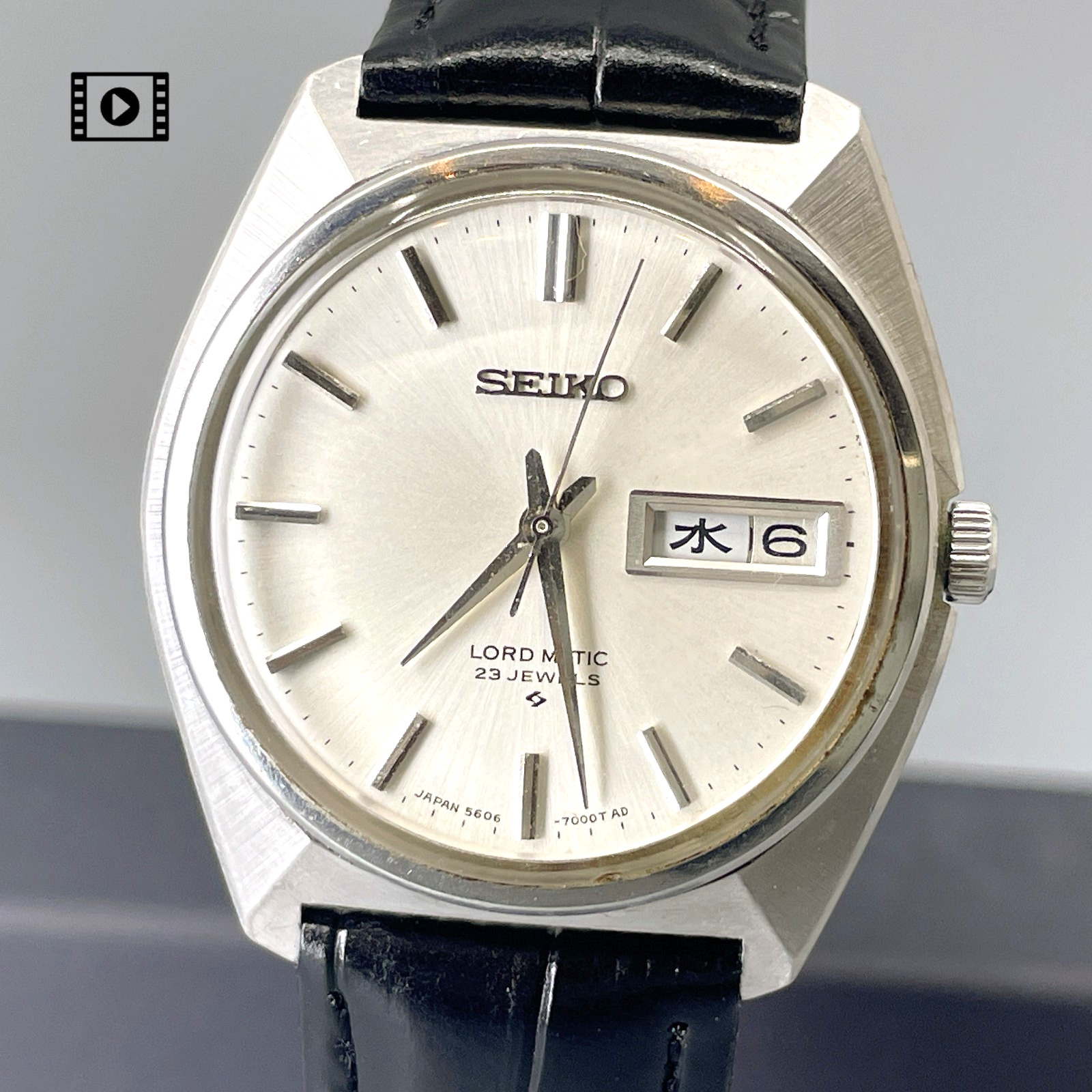 SEIKO Lord Matic 5606-7000 Vtg 1975 Auto KANJI Day/Date 34mm Men Watch -US Stock
