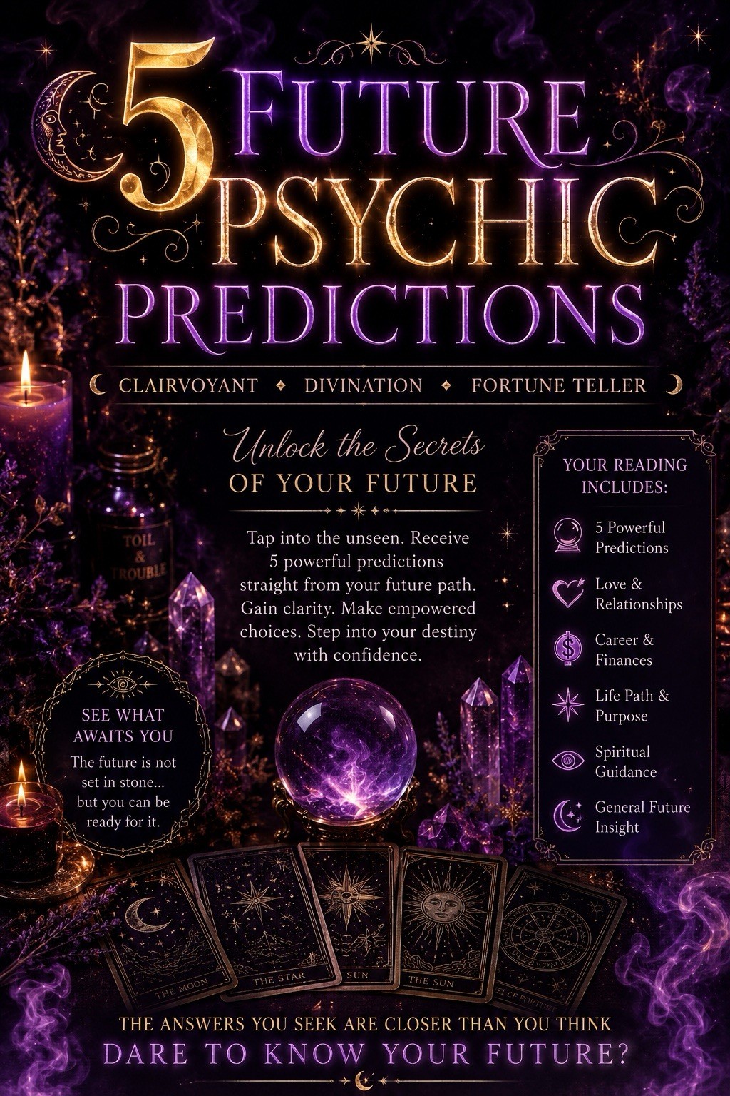 ✨ 5 Future Psychic Predictions Reading 🔮 Tarot Reading & Clairvoyant Insight ✨