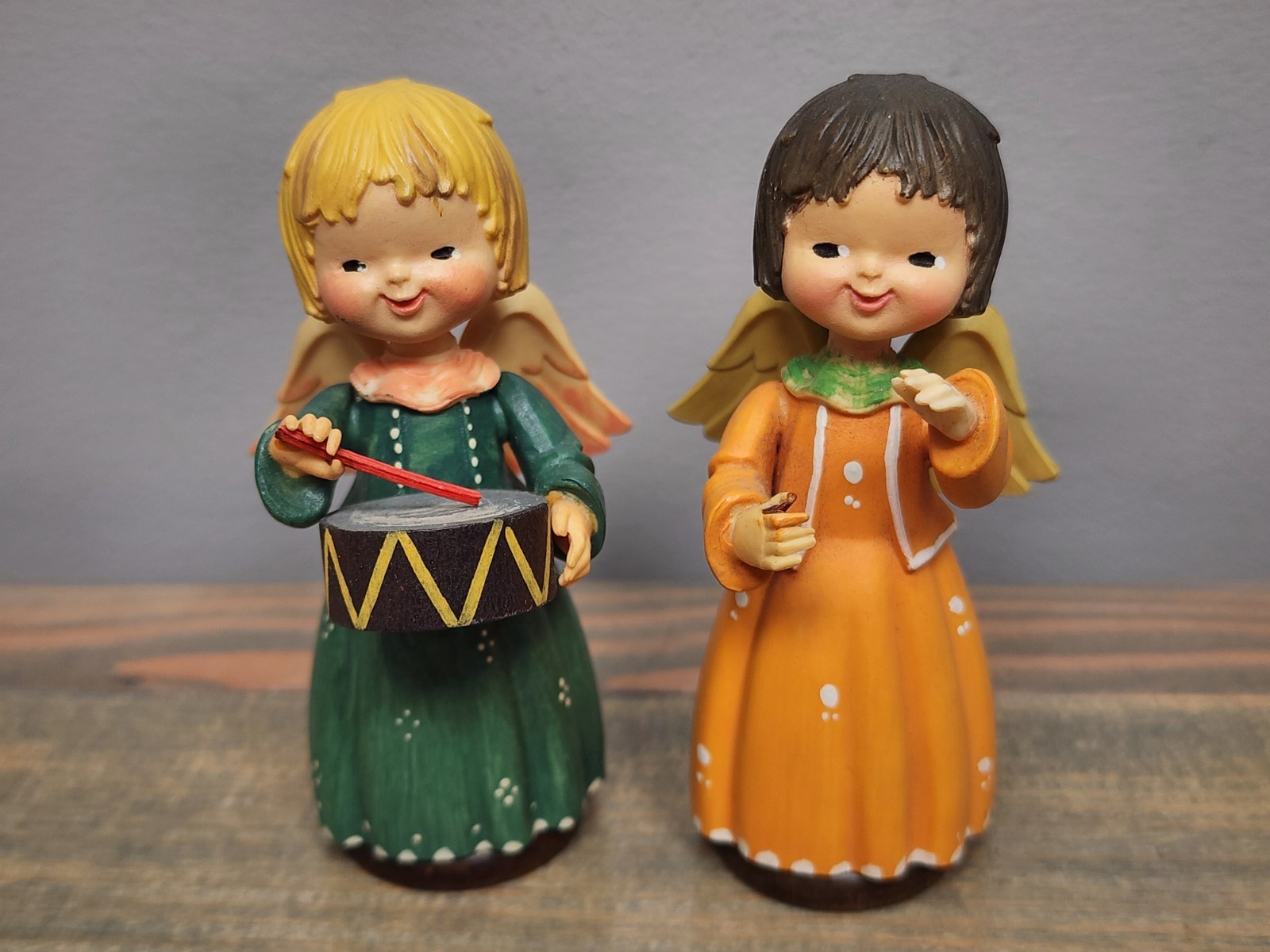 ANRI Vintage Lot of 2 Wooden Italian Girl Figurines ANRI Vintage Lot of 2 Wooden Italian Girl Figurines