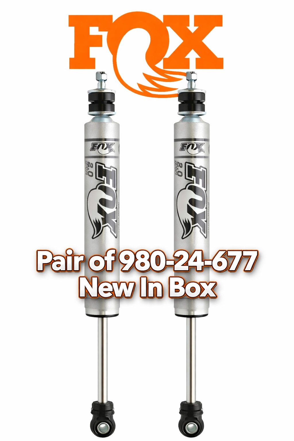 Fox Shox 980-24-677 Set of 2 Front 2.0 Smooth Body IFP Shocks for F-250 F-350