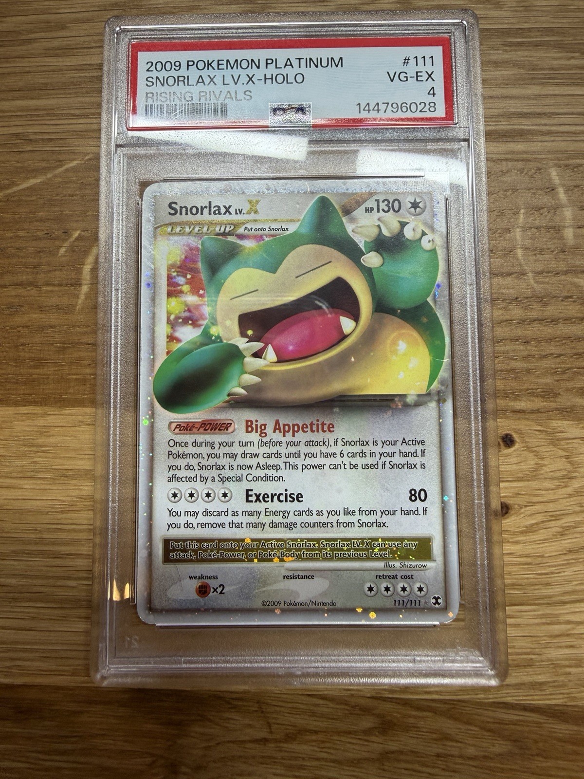 2009 Pokemon Platinum Rising Rivals #111 Snorlax Lv.X Holo PSA 4
