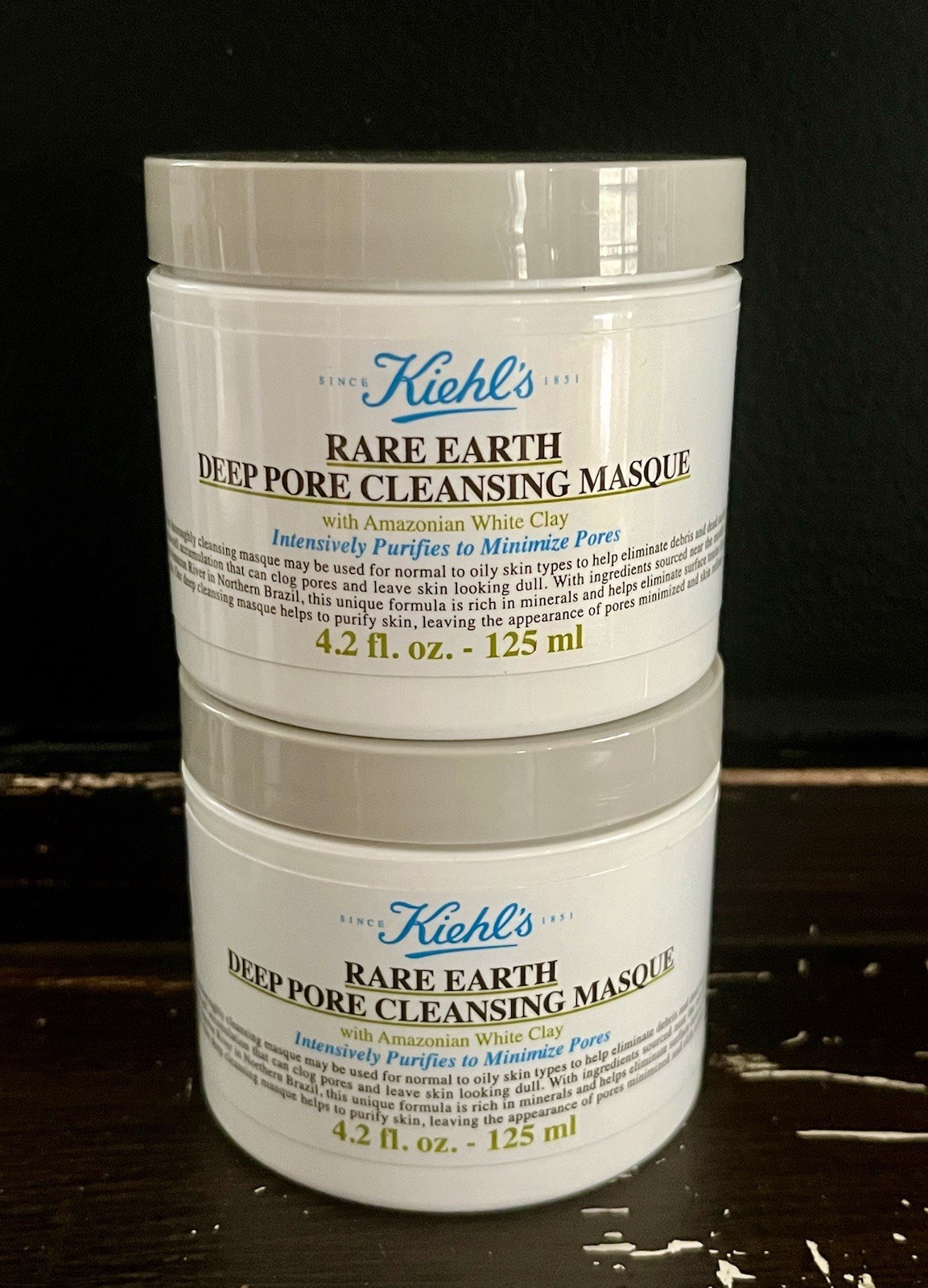Kiehl\'s Rare Earth Deep Pore Cleansing Masque Mask Full Size 4.2 oz Each 2 Jars