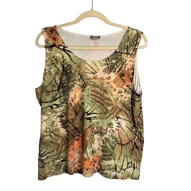 Chico\'s Tank Top Women\'s XL Floral Botanical Sleeveless Lightweight Chicos 3