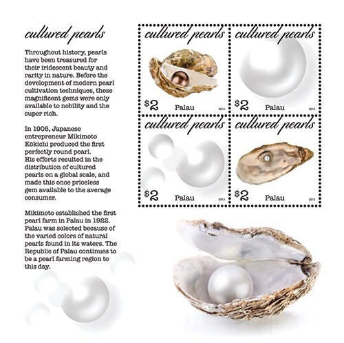Palau 2013 - Cultured Pearls - Sheet of 4 Stamps - Scott #1163 - MNH