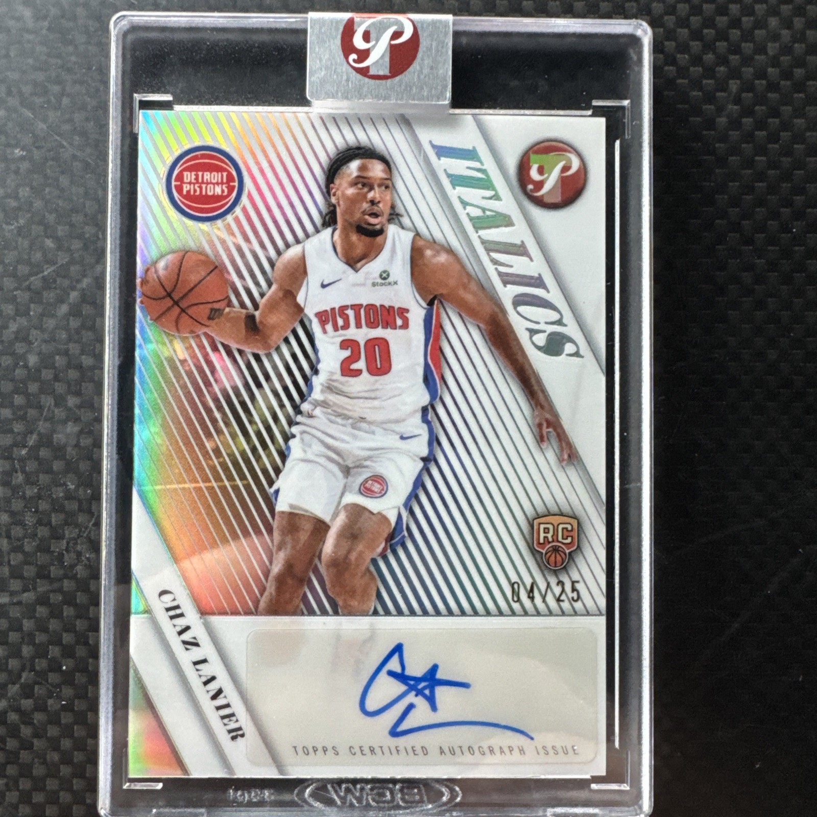 2025-26 Topps Pristine Chaz Lanier Rookie Italics Autographs /25 Detroit Pistons