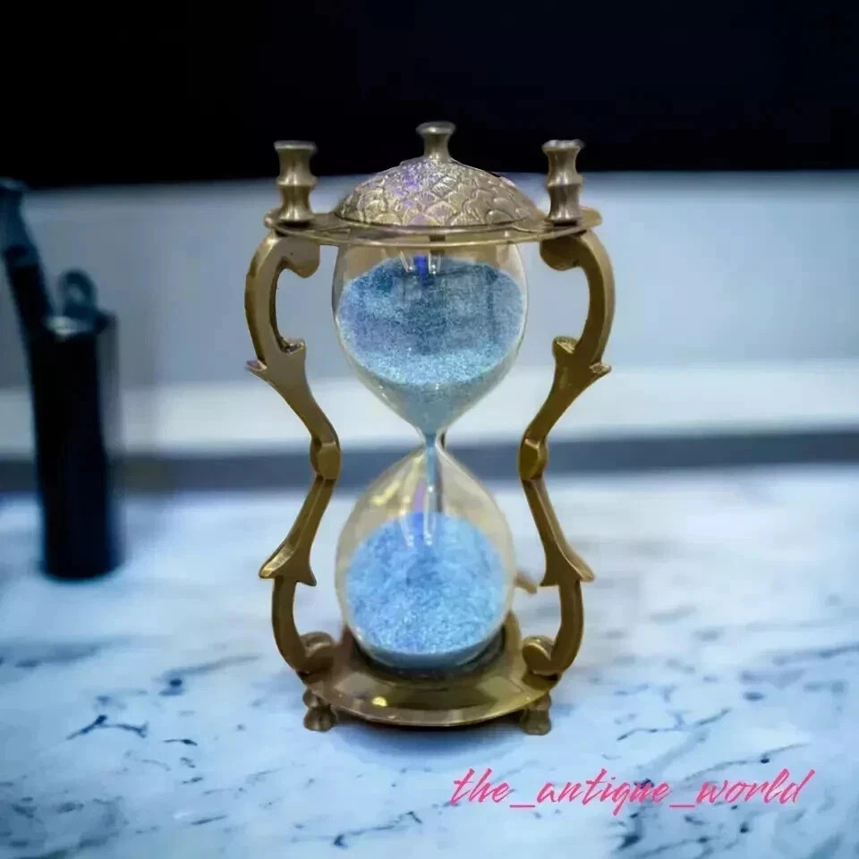 Vintage Brass Hourglass Sand Timer Nautical Maritime Hour Glass Sand Clock Gift
