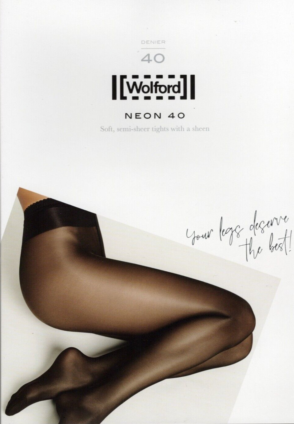 WOLFORD NEON 40 Semi-sheer Tights Size Small Gobi 18391