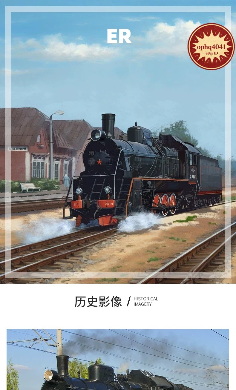1:87 HO Ratio USSR Russian ER Steam Locomotive Static Model Railway Train