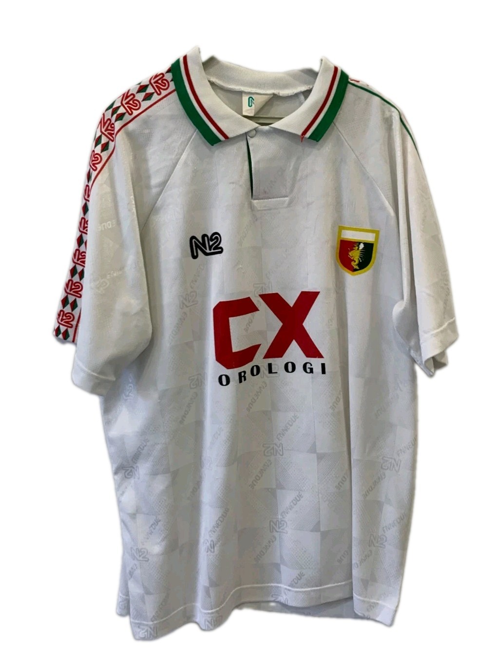 Vintage 1993-94 Genoa CFC Away Jersey Ennedue N2 CX Orologi Soccer Shirt L #24