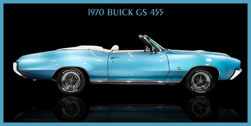 1970 Custom Buick GS 455 Convertible in Blue NEW Sign: 9x18\