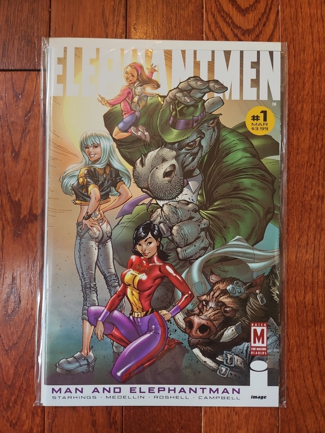 Elephantmen: Man and Elephantman 1:15 J Scott Campbell Variant RARE 2011