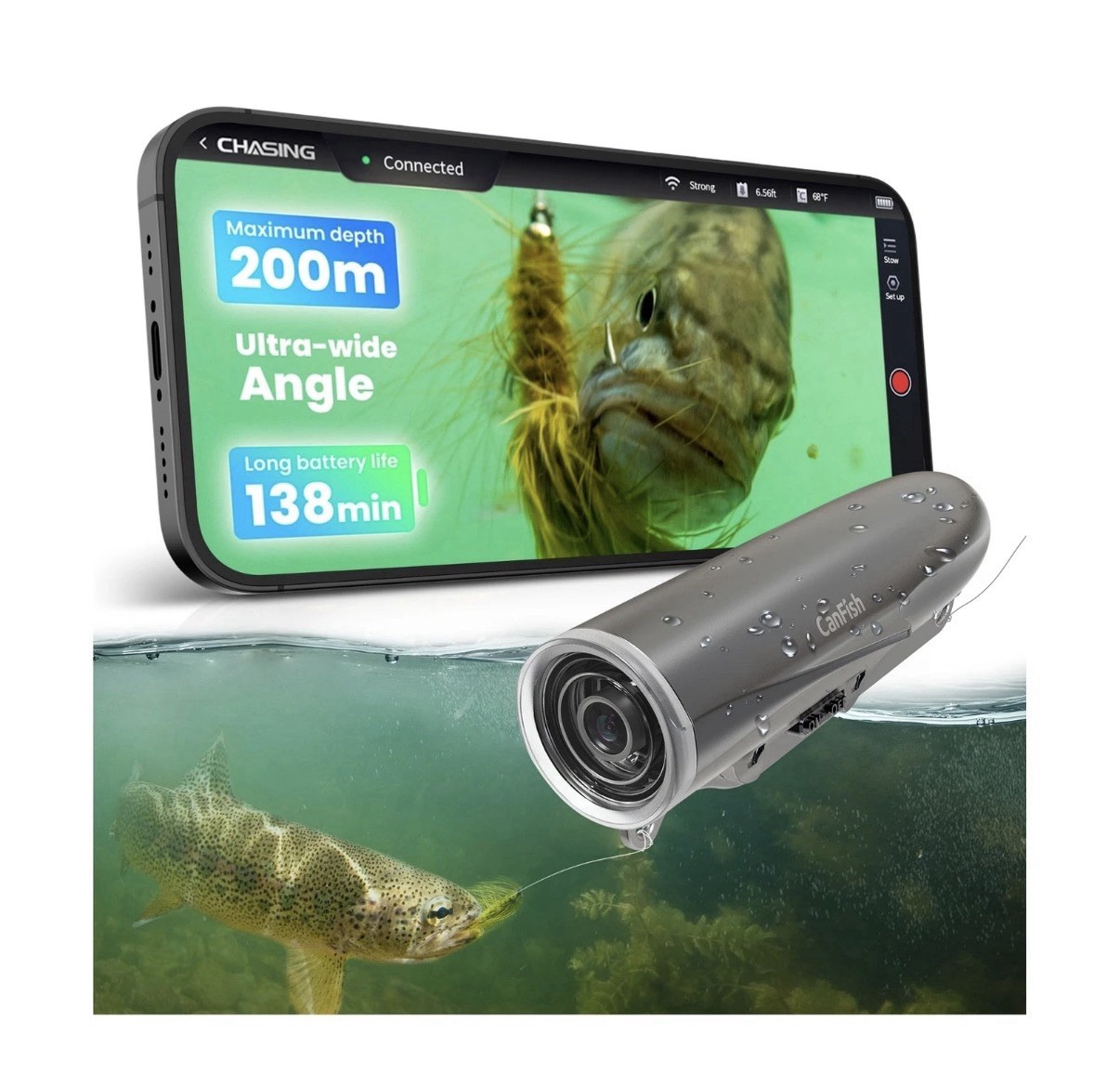 CanFish Fishing CamX Fishing Finders Camera,Lure Action Camera HD 1080P &136°...