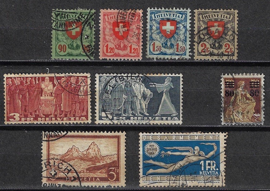 Switzerland: 1915; to 1932, High Values in good condition, used, EBSW02