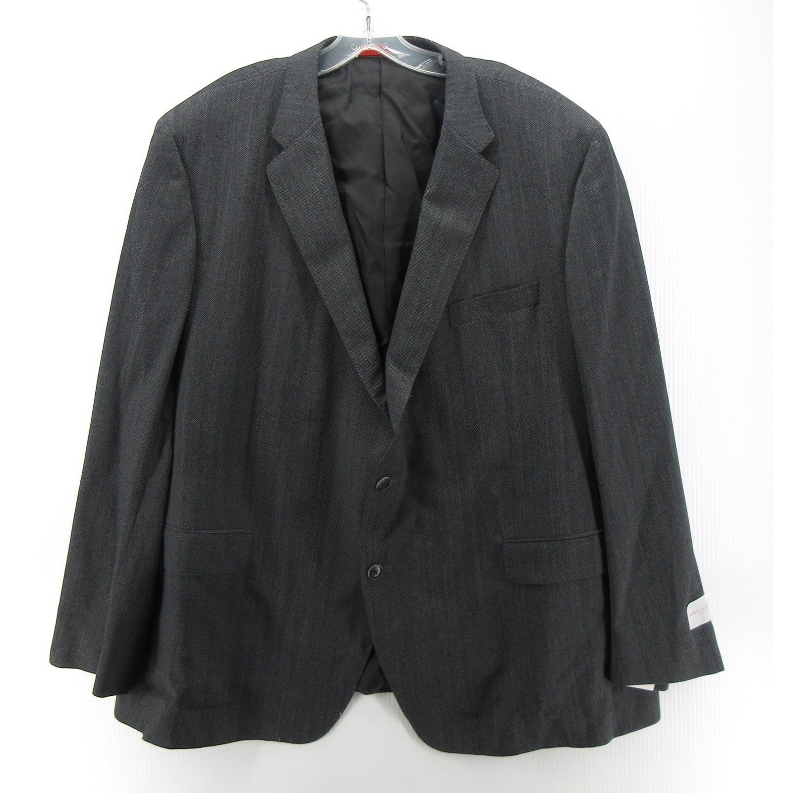 Samuelsohn Sport Coat Men 52 Gray Blazer Wool Blend Herringbone Jacket Lined NEW
