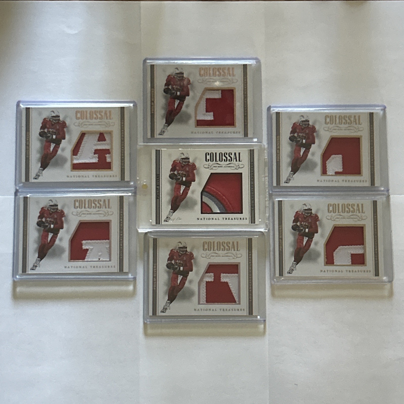 Philip Rivers, 2018 Nat’l Treasures, Colossal Pro Bowl LOT 1/1, 1,2,4,5,6, & 8/8
