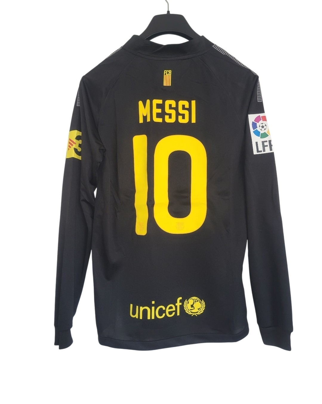 NWT Barcelona Black Shirt Long Sleeve 2011 - 12 Away Messi 10 Adult Zs L