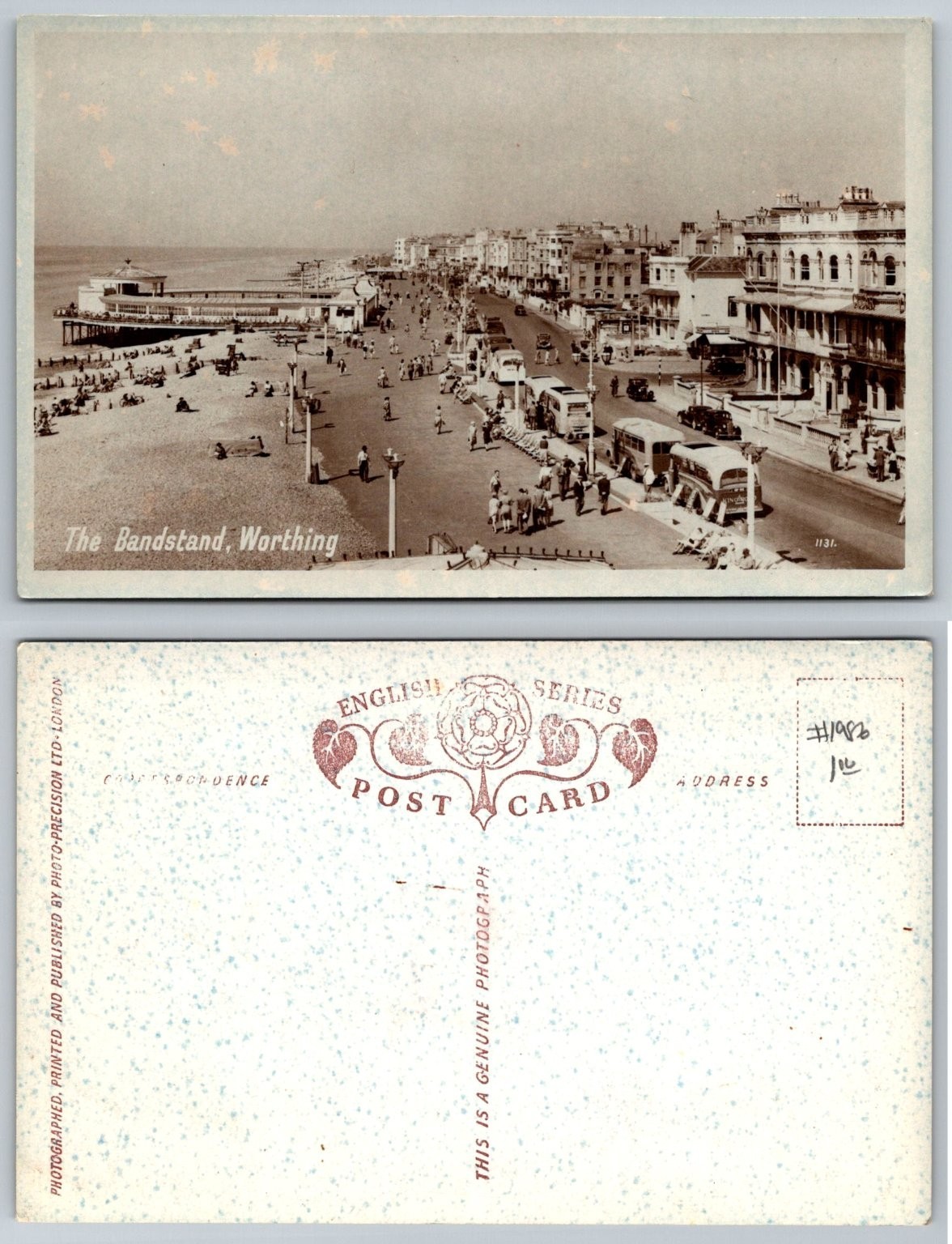 Vintage Worthing Bandstand Real Photo Postcard c1930s Photo-Precision RPPC