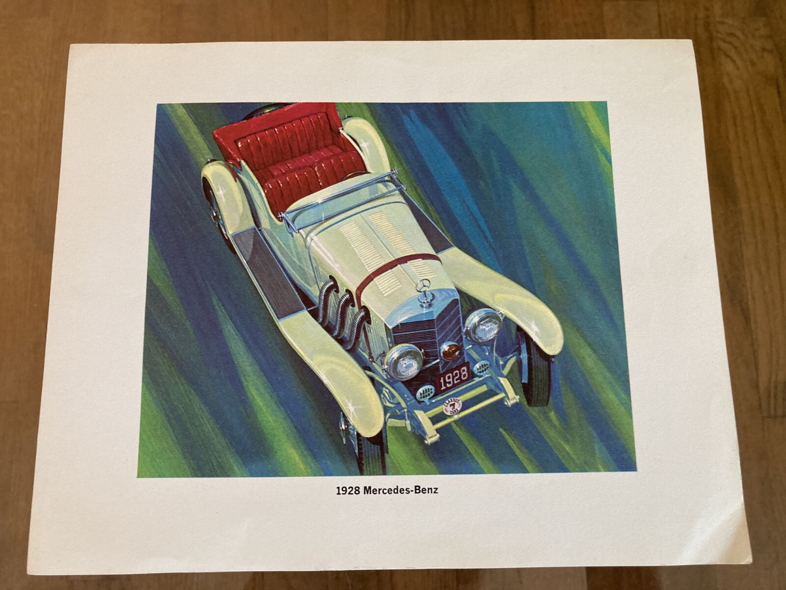 Vintage Antique Car Print 1928 Mercedes-Benz Parts Store Promo 1960s 5of6