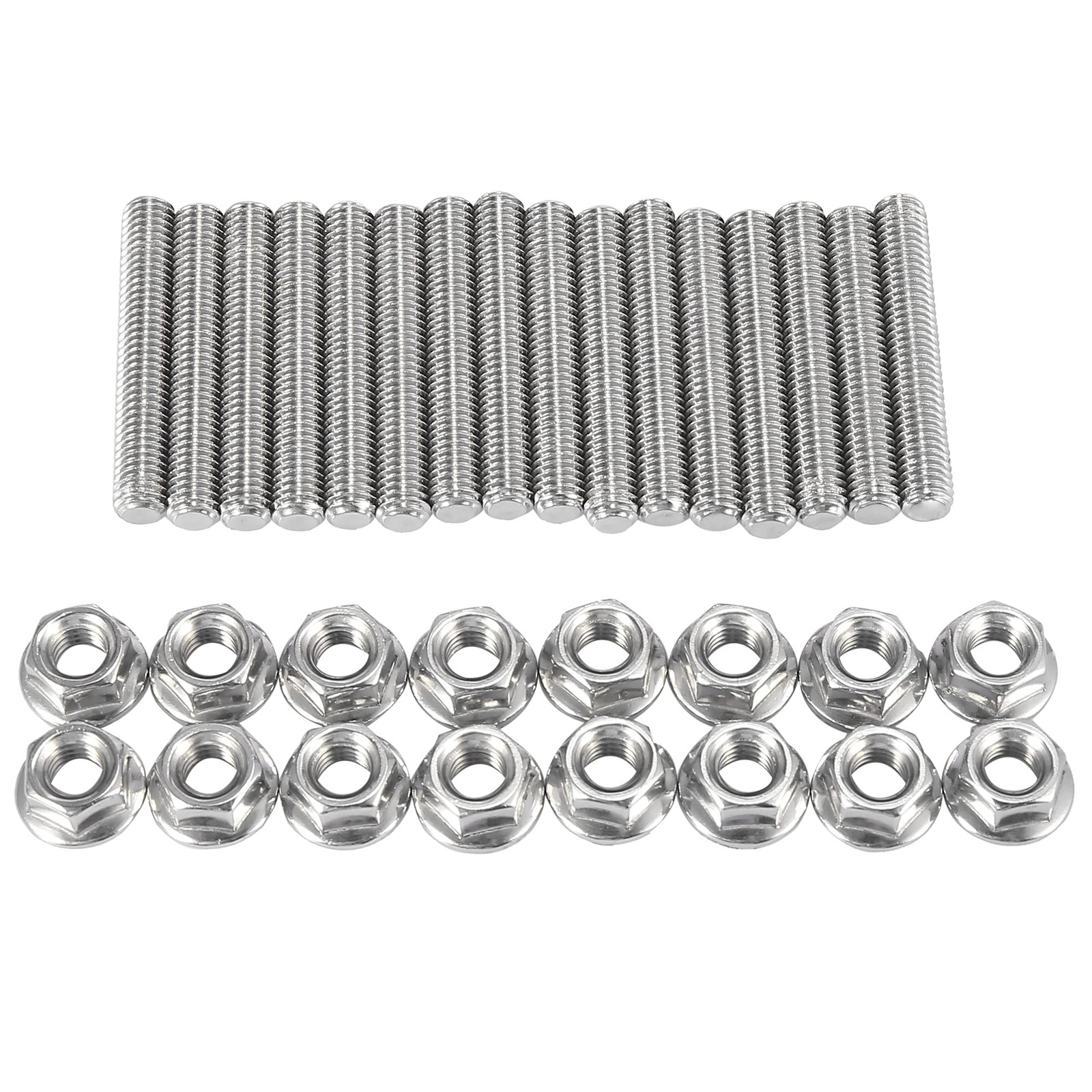 X AUTOHAUX 16pcs Stainless Steel Exhaust Manifold Bolt Stud Hardware for Ford
