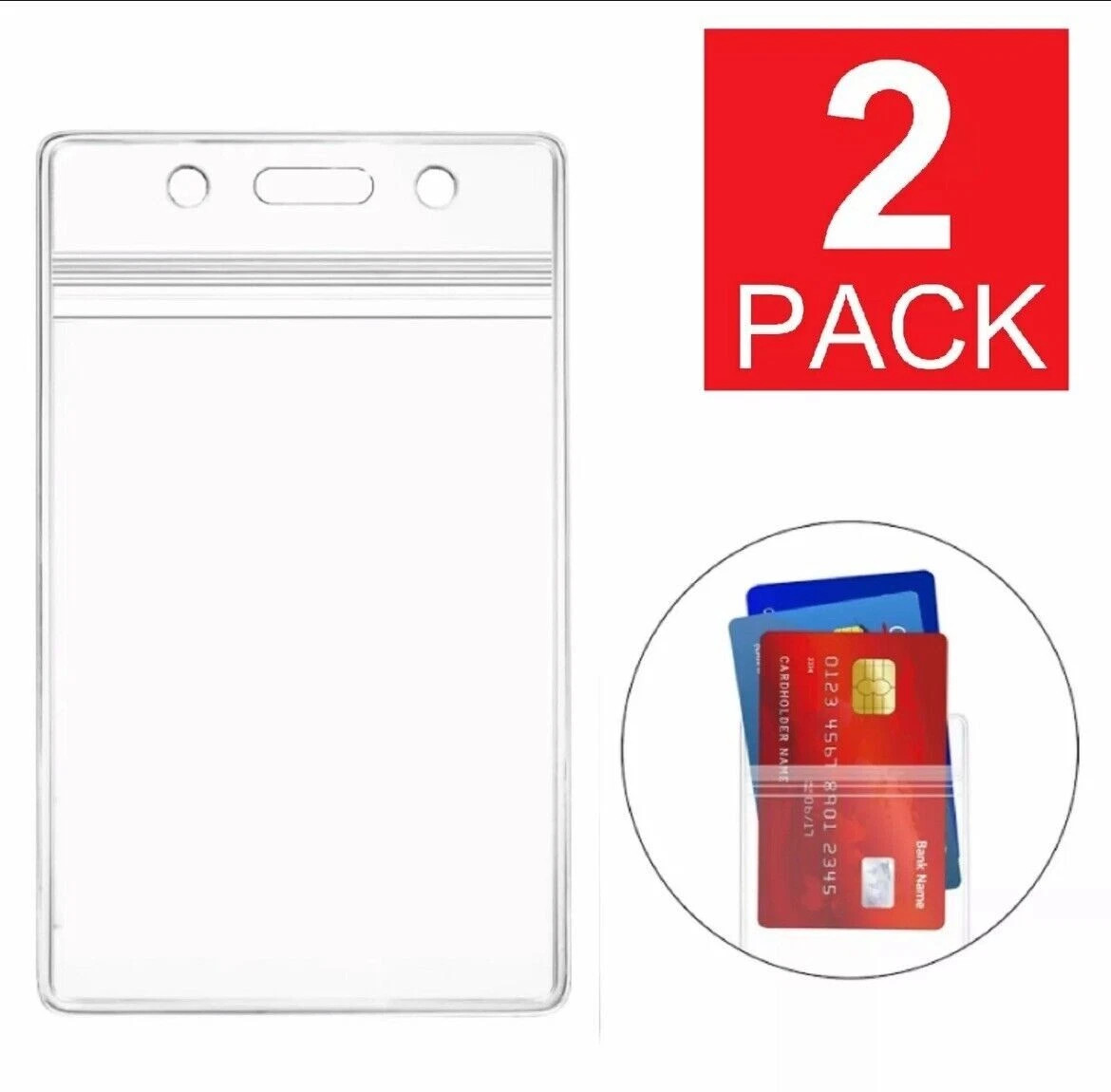 NEW BOGO FREE ID Card Holder Clear Badge 2 4 1 Waterproof FREE SAME DAY SHIPPING NEW BOGO FREE ID Card Holder Clear Badge 2 4 1 Waterproof FREE SAME DAY SHIPPING