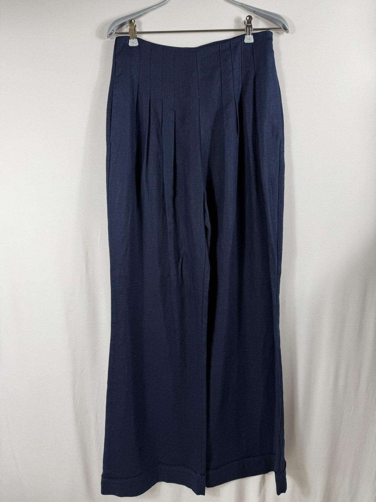 Ramy Brook Dalia Pleated Wide-Leg Pant – Navy