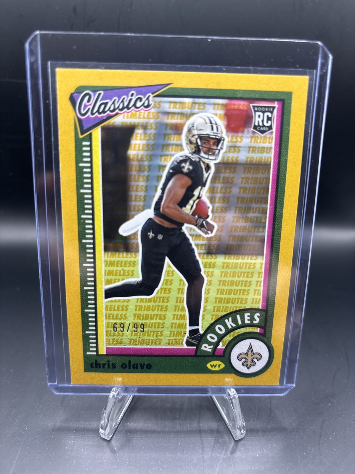 2022 Panini Classics Chris Olave Saints Timeless Tributes Rookies Gold /99