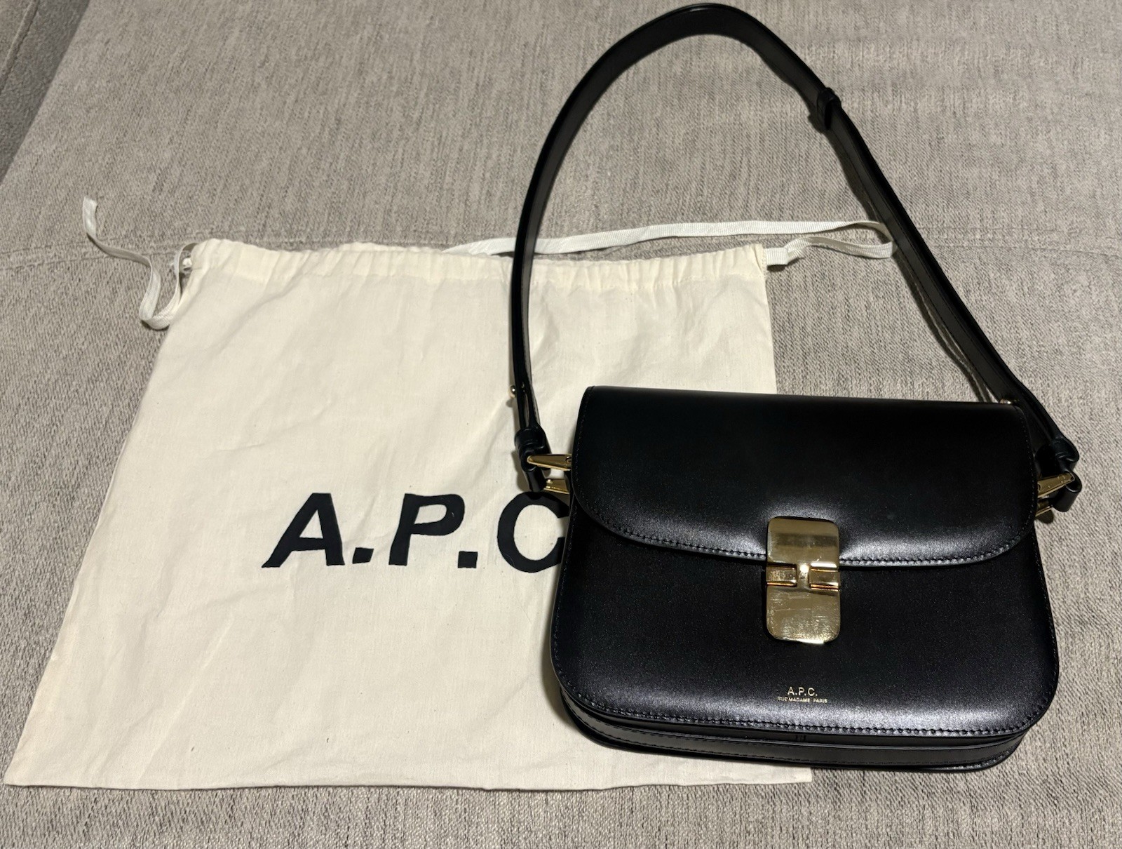 A.P.C. Grace Bag Black Gold Bag Crossbody Shoulder Bag