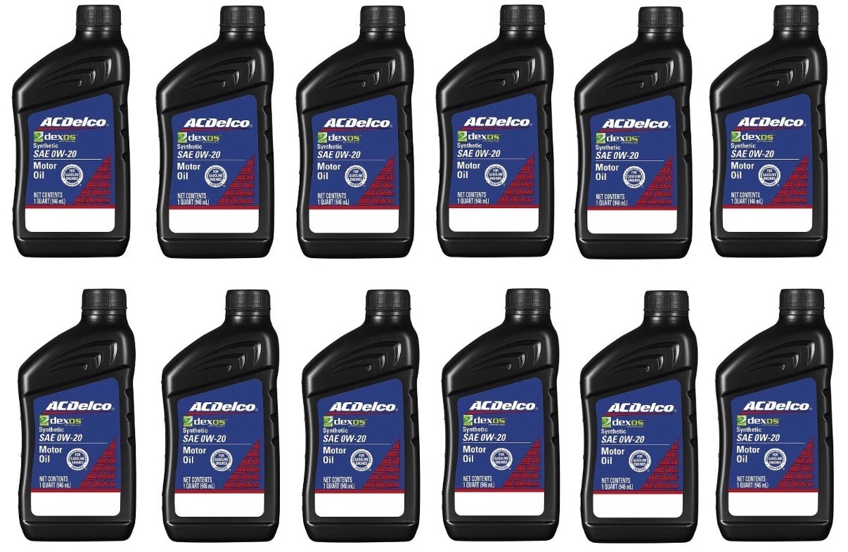 12 Quarts - ACDelco FULL SYNTHETIC SAE 0W-20 GEN 3 Dexos1 Motor Oil 10-9322L