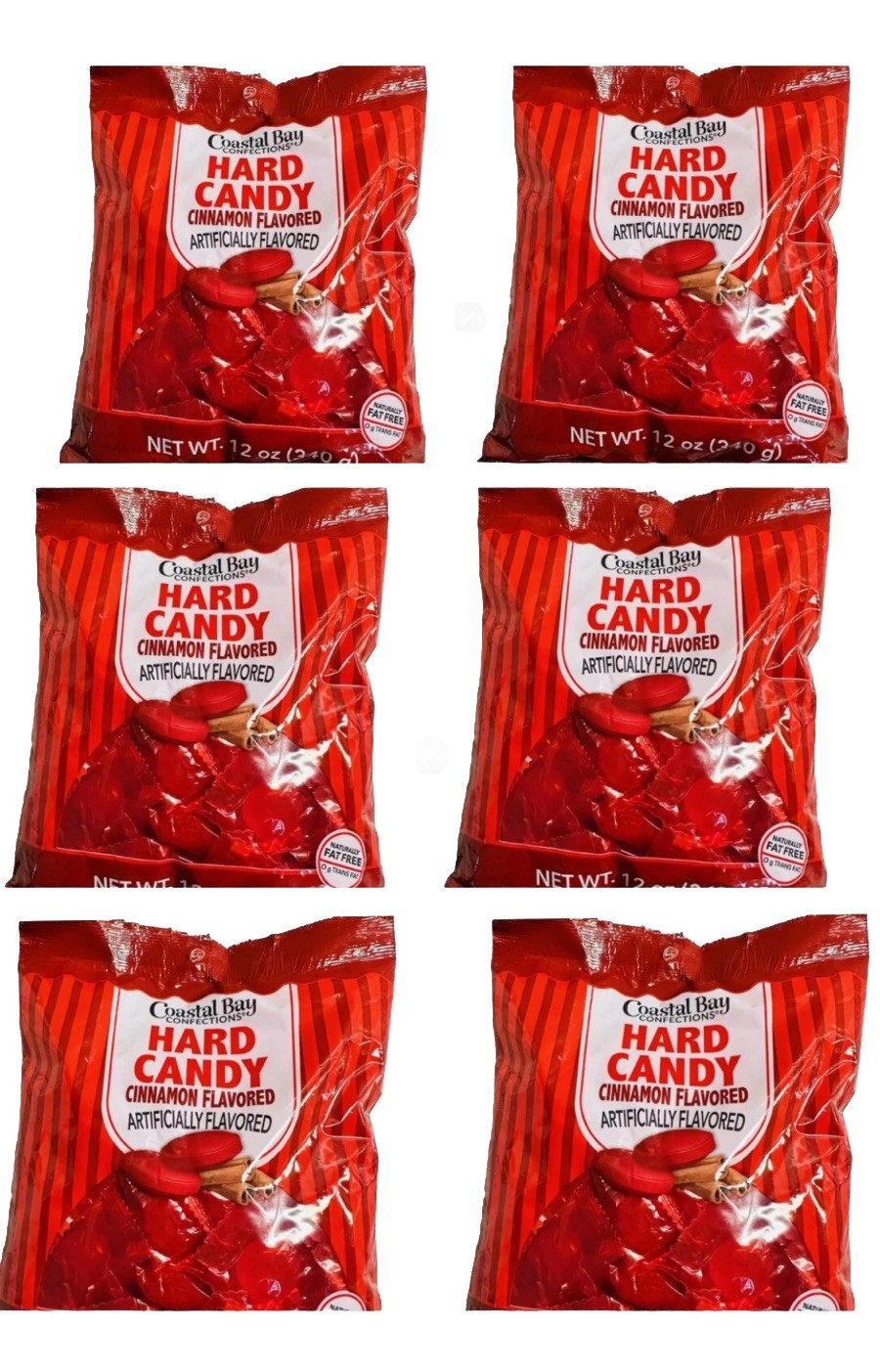 6 Hard Candy Individually Wrapped Cinnamon Flavored | Coastal Bay 10oz Ex03/2028