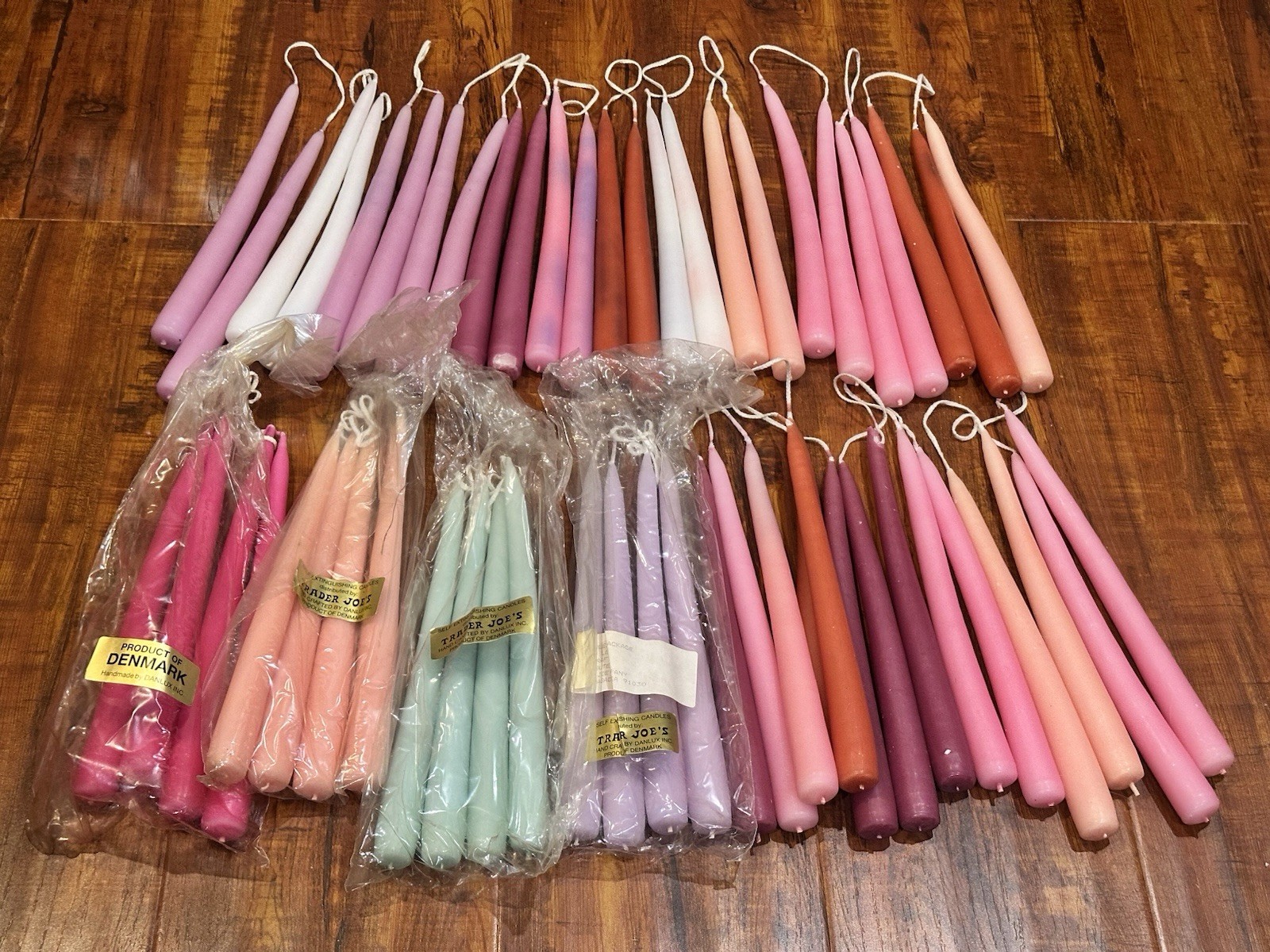 Lot of (55) Vintage Trader Joe’s Made in Denmark 9” Handcrafted Taper Candles