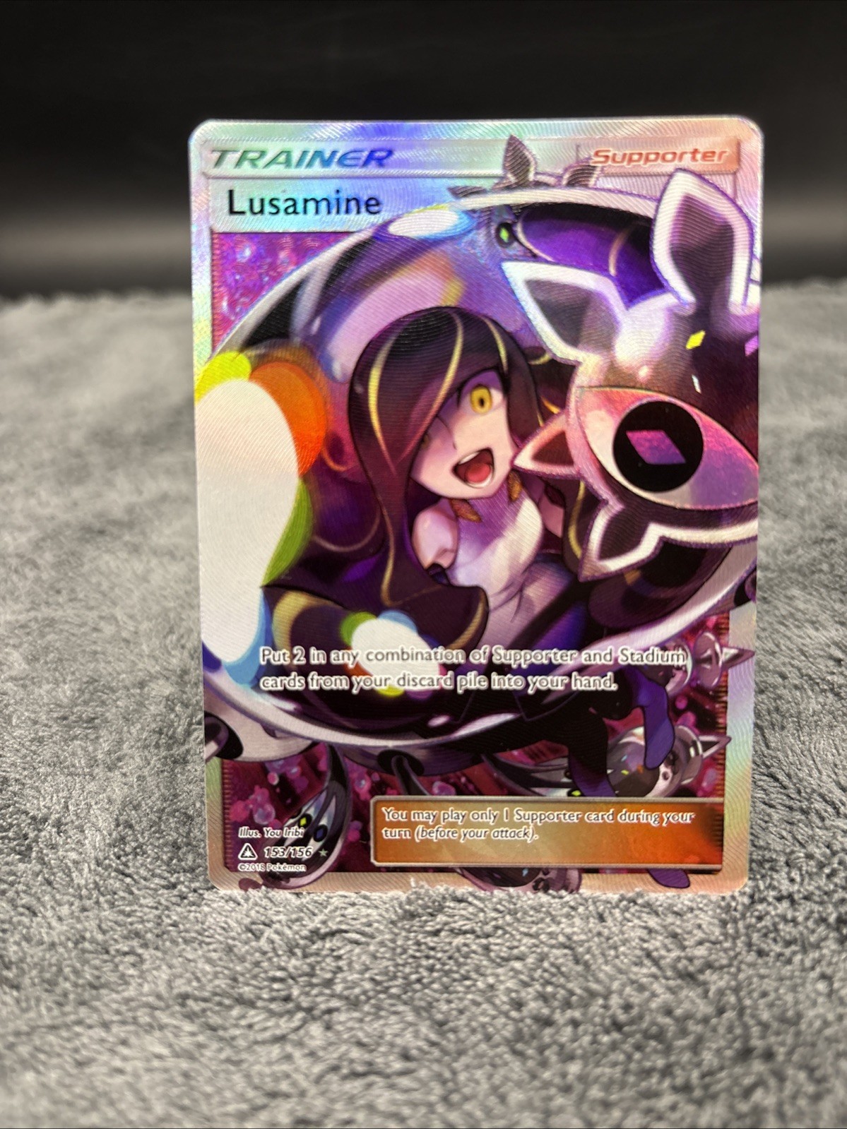 2018 Pokemon Trainer Lusamine 153/156 Sm-Ultra Prism Holo Full Art LP 2018 Pokemon Trainer Lusamine 153/156 Sm-Ultra Prism Holo Full Art LP