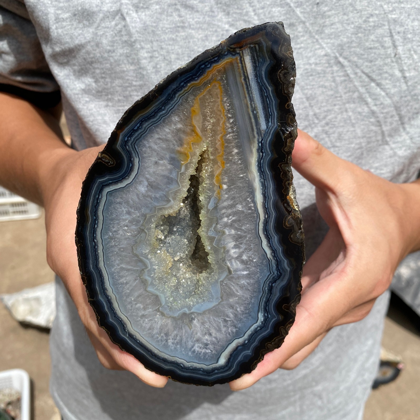 3.3lb Natural colorful Brazilian striped agate crystal Rough polished specimen
