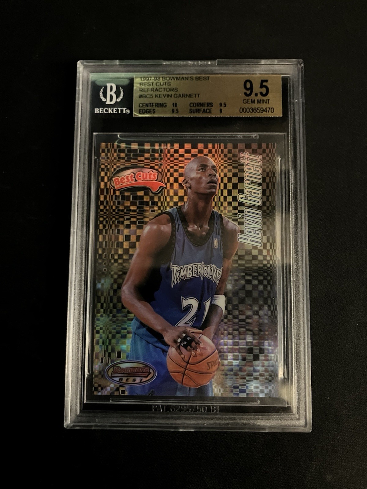 1997-98 Bowman's Best Best Cuts Kevin Garnett #BC5 Refractor 1997-98 Bowman's Best Best Cuts Kevin Garnett #BC5 Refractor