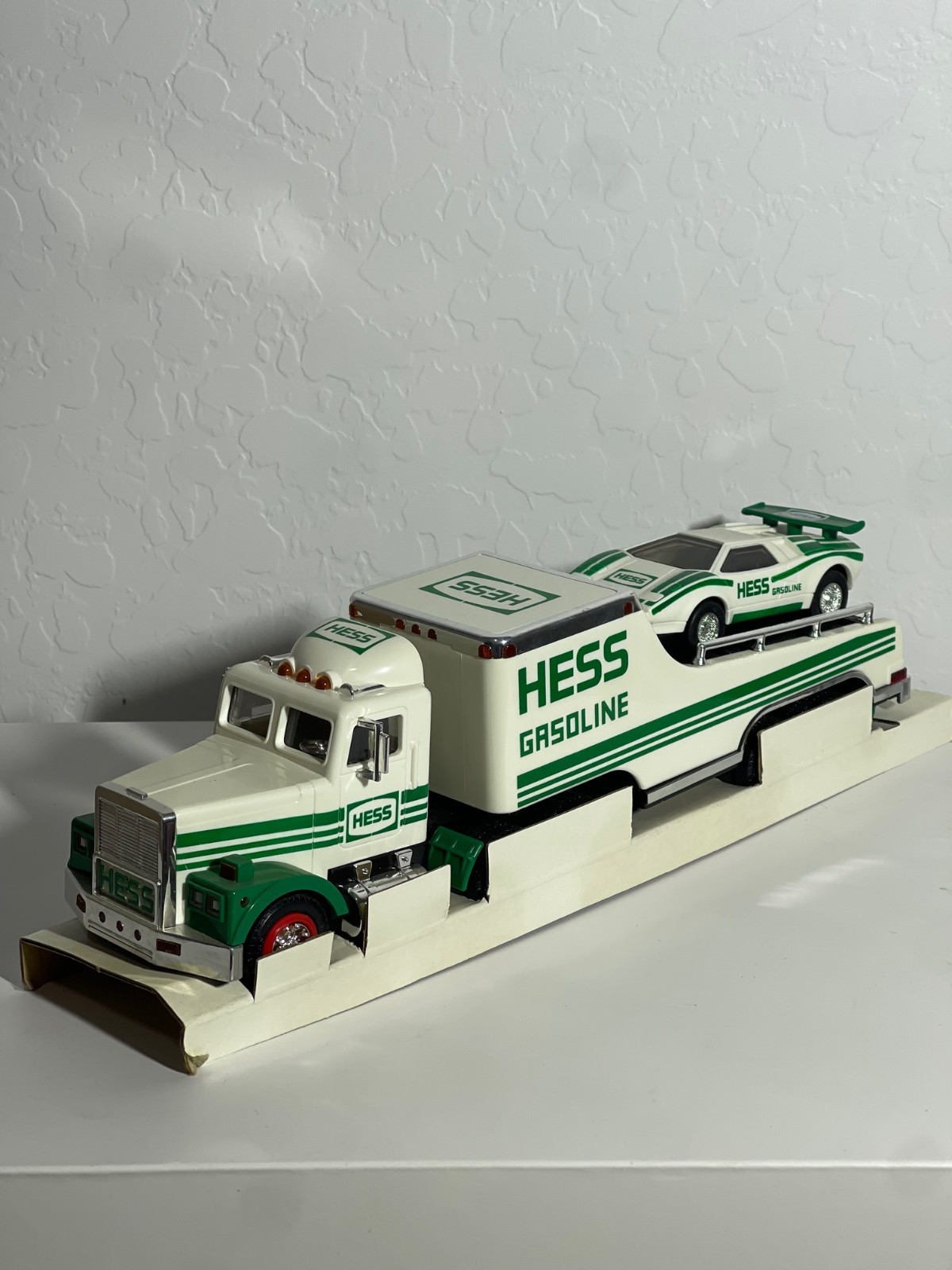 Vintage 1988 Hess Toy Truck and Racer New In Box NIB 18 Wheeler Hauler Gas Oil