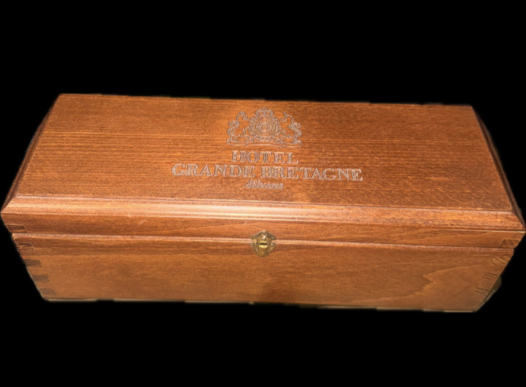 HOTEL GRANDE BRETAGNE ARTISAN OAK WINE BOX EXCELLENT CONDITION