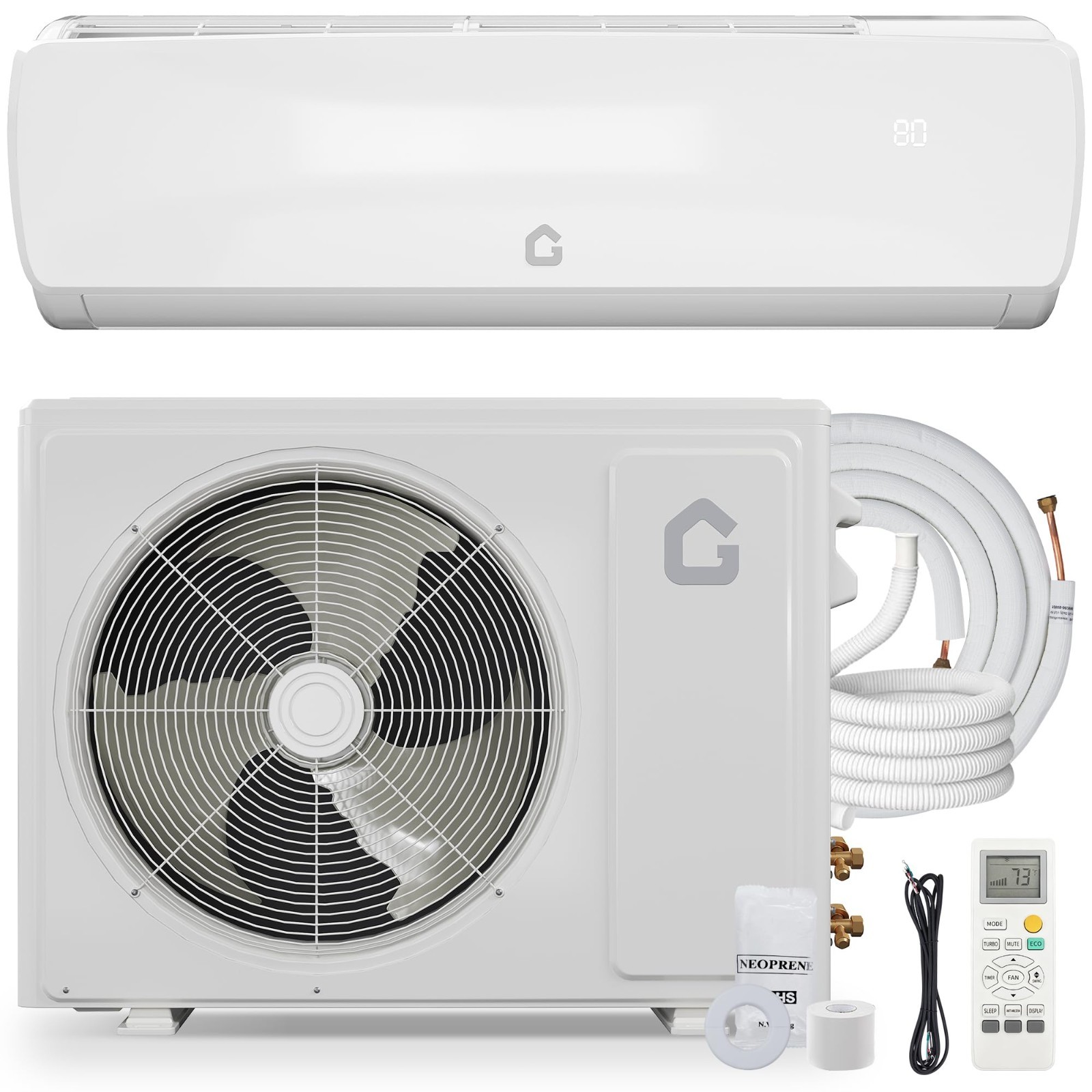 Garvee 9000BTU Mini Split Air Conditioner & Heat Pump 19 SEER2 Inverter, 115V US