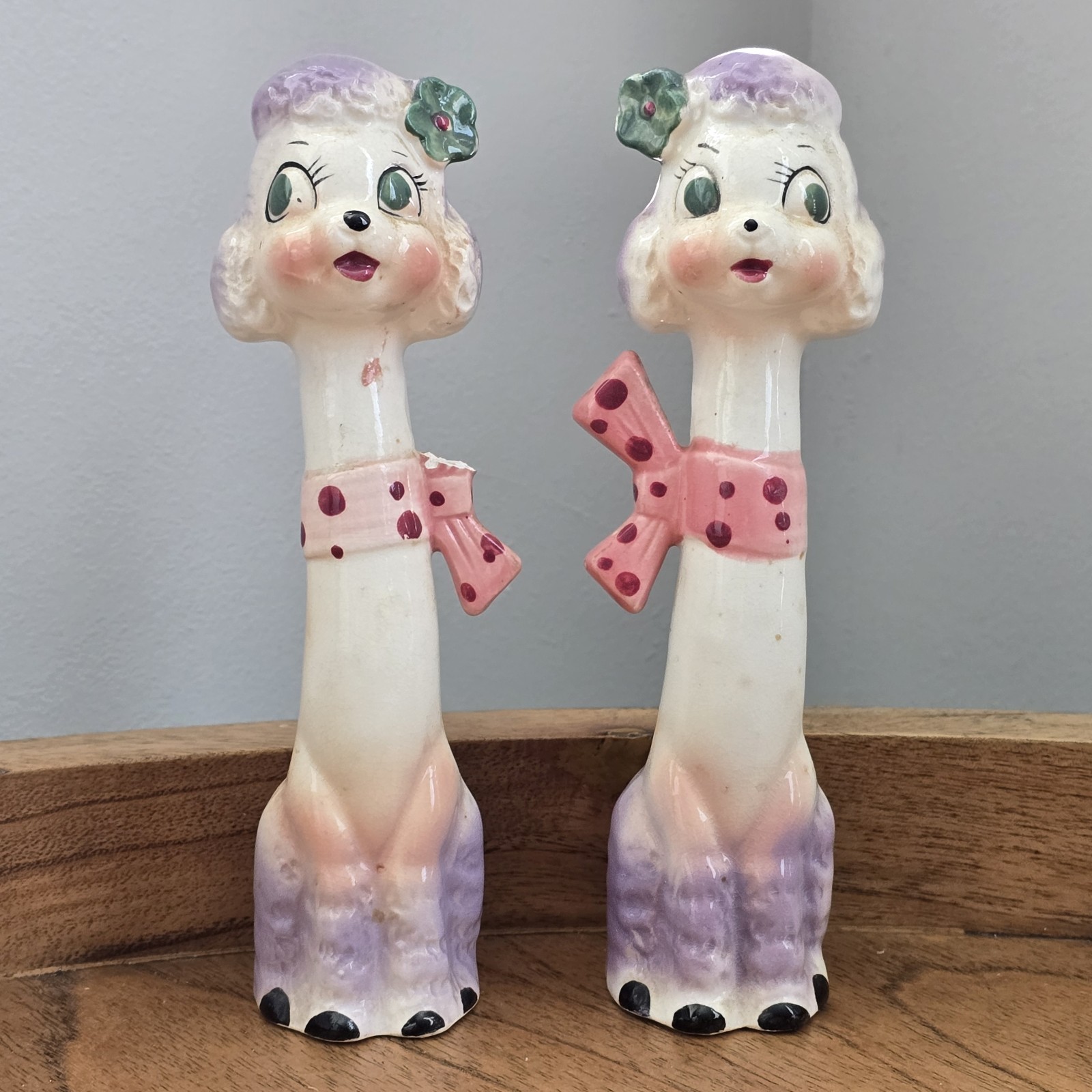 Tilso Japan Long Neck Poodle Salt Pepper Shakers 52/654 Mid Cent Kitsch VTG 60s Tilso Japan Long Neck Poodle Salt Pepper Shakers 52/654 Mid Cent Kitsch VTG 60s