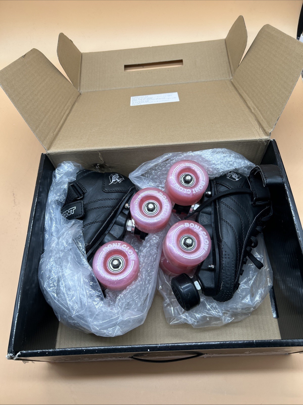 Bont Skates Prostar Black Pink Wheels Roller Skates Light Up Wheels - Size 10k