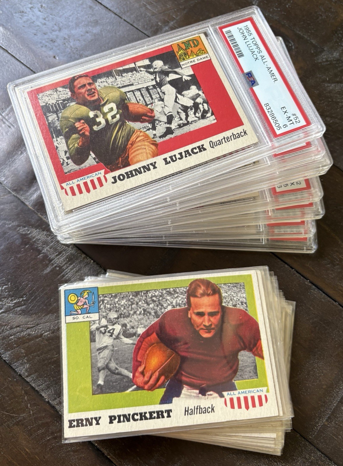 (33) card lot 1955 Topps All-American Football (33% of set) VGEX + 8 PSA
