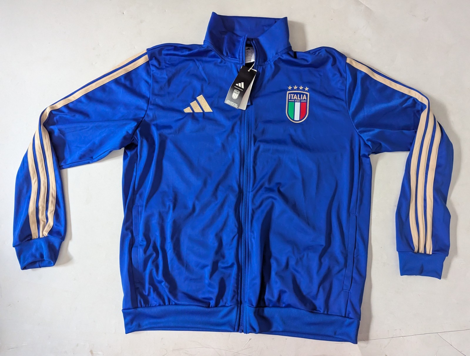 Adidas FIGC Italy DNA Soccer Track JY9660 man blue jacket Brand New $70 Adidas FIGC Italy DNA Soccer Track JY9660 man blue jacket Brand New $70