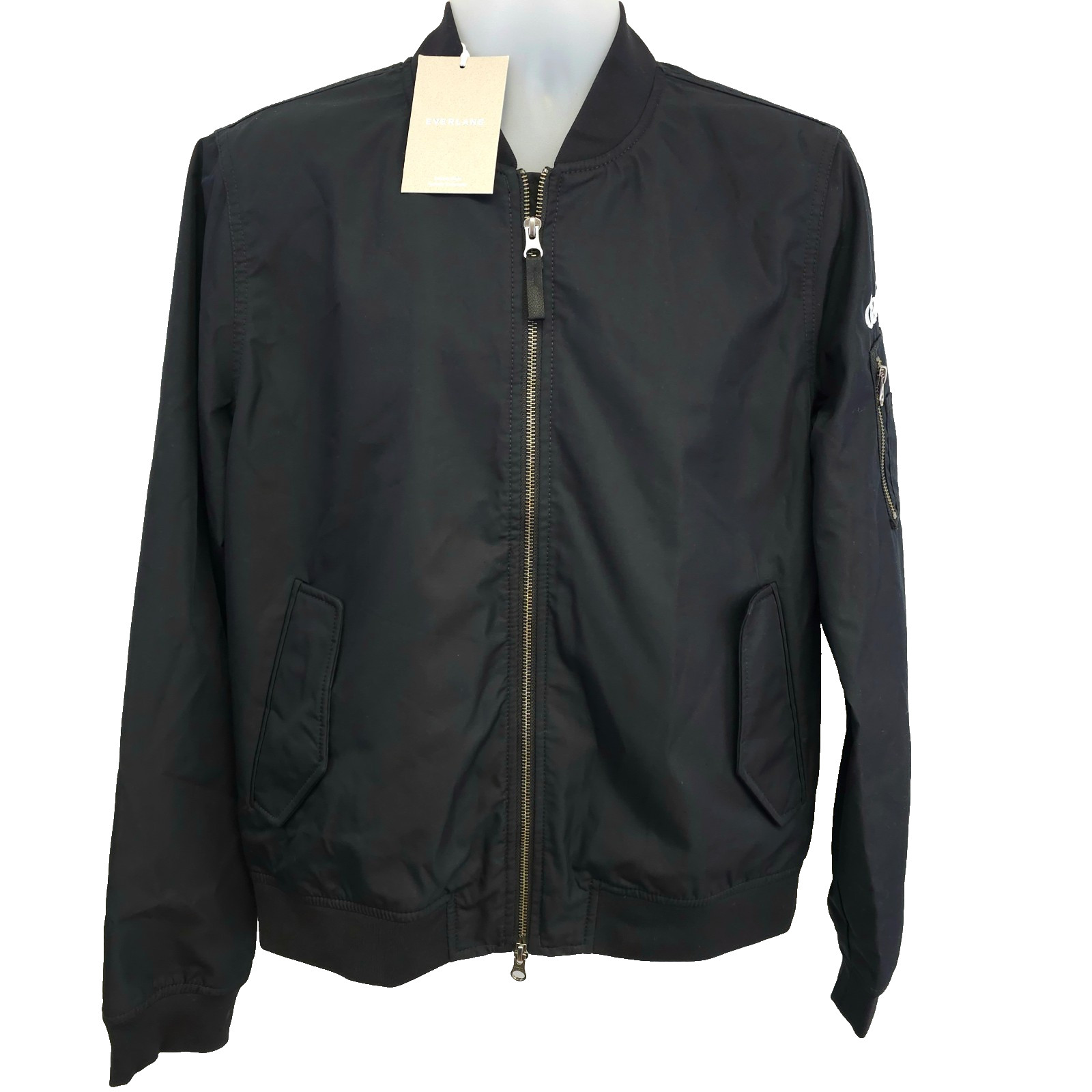 Everlane Uniform Black Bomber Jacket Medium Men\'s Magnetic Pocket Dandy NWT
