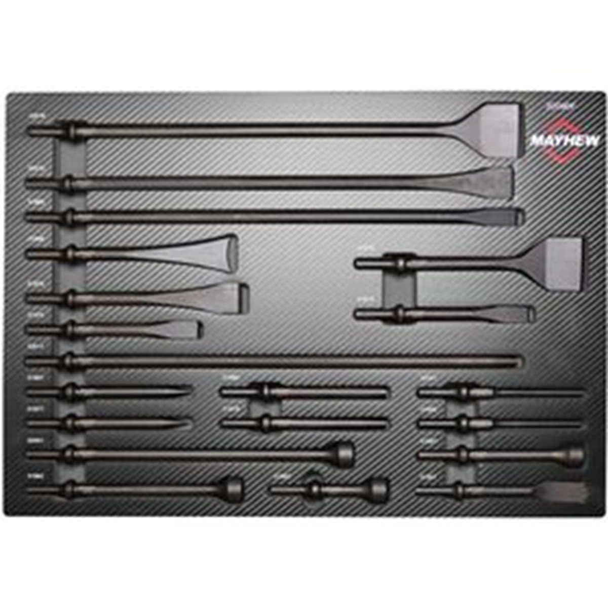 Mayhew 32090F Pneumatic Punch and Chisel Set 20 Piece Made in USA