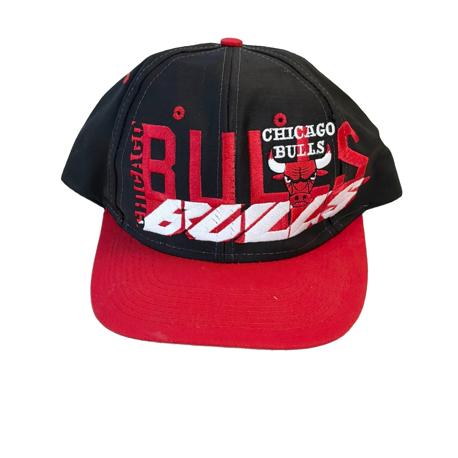 Vintage - Rare 90’s Chicago Bulls Spellout SnapBack Hat Y2K NBA Logo 7 OS