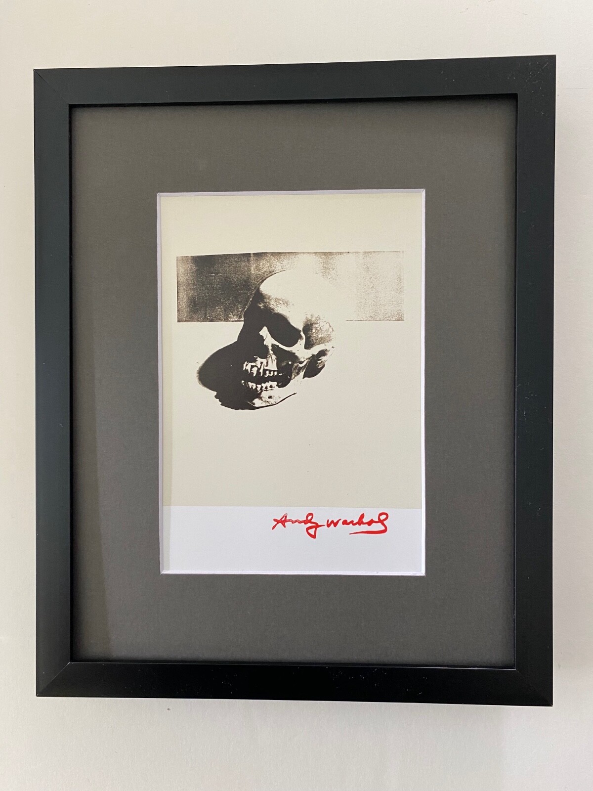 ANDY WARHOL AWESOME 1984 SIGNED SKULL PRINT MATTED 8X10 