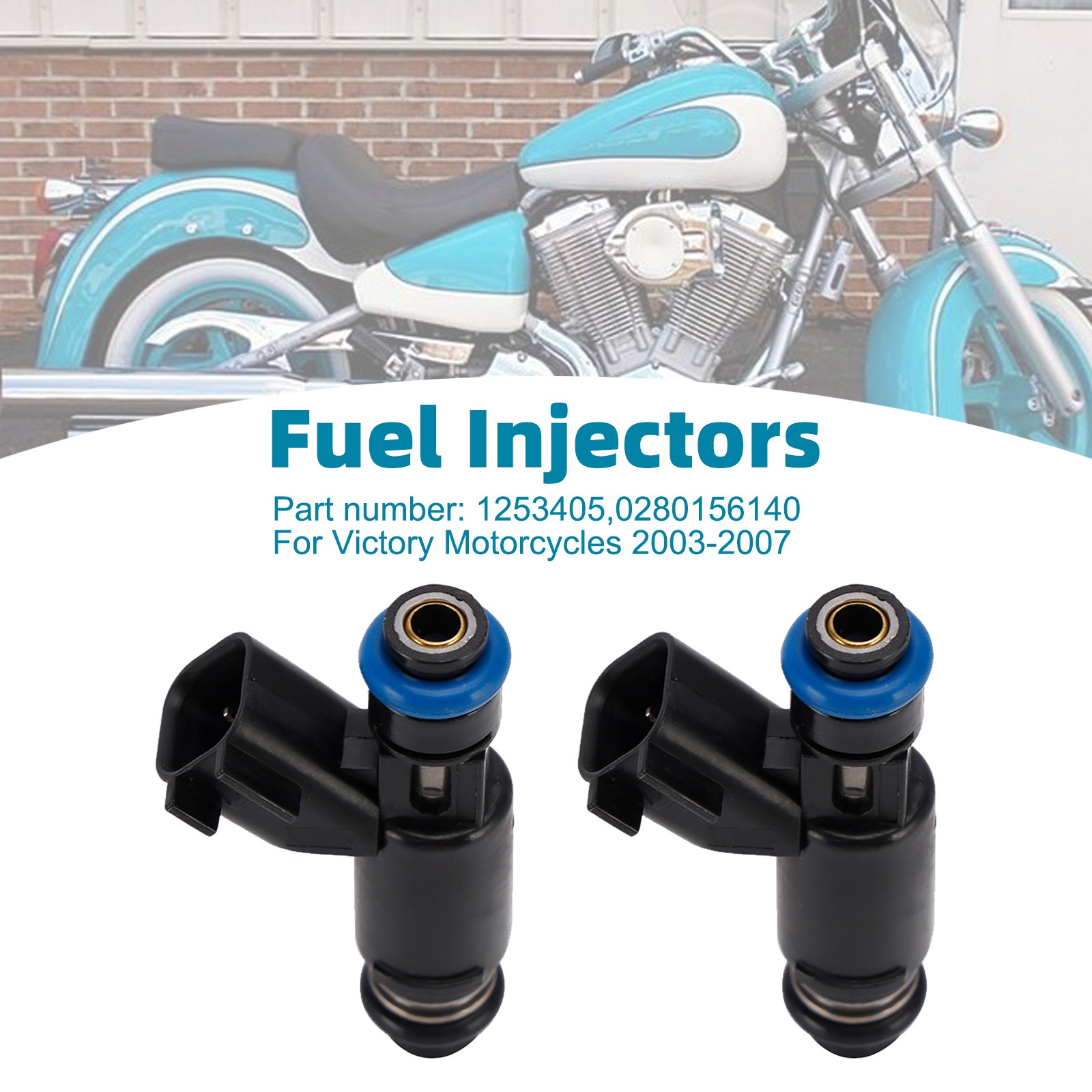 2PC Fuel Injectors 1253405 0280156140 For Victory Motorcycles 2003-2007·