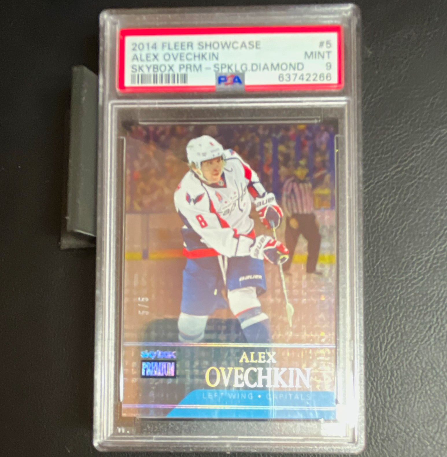 2014-15 Fleer Showcase SkyBox Premium Sparkling Diamond /5 Alex Ovechkin PSA 9 2014-15 Fleer Showcase SkyBox Premium Sparkling Diamond /5 Alex Ovechkin PSA 9