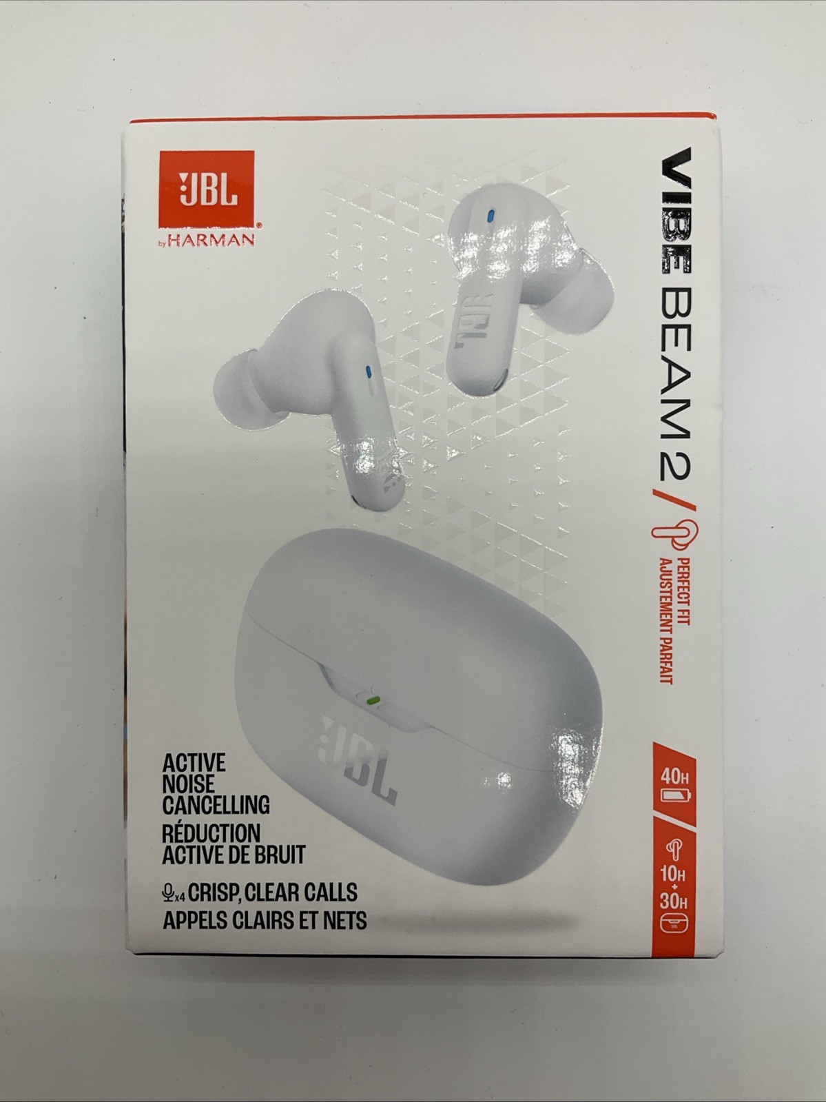 JBL Vibe Beam 2 True Wireless ANC Bluetooth Earbuds White JBLVBEAM2WHTAM NEW JBL Vibe Beam 2 True Wireless ANC Bluetooth Earbuds White JBLVBEAM2WHTAM NEW