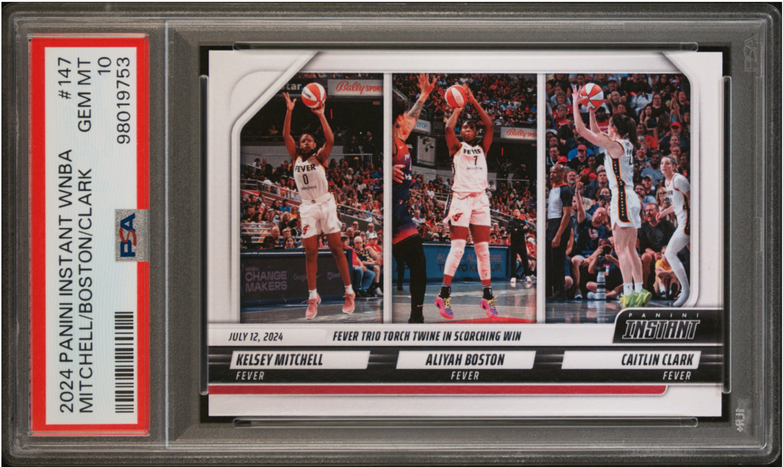 2024 Panini Instant 147 Mitchell / Boston / Caitlin Clark Rookie PSA 10 GEM MINT 2024 Panini Instant 147 Mitchell / Boston / Caitlin Clark Rookie PSA 10 GEM MINT