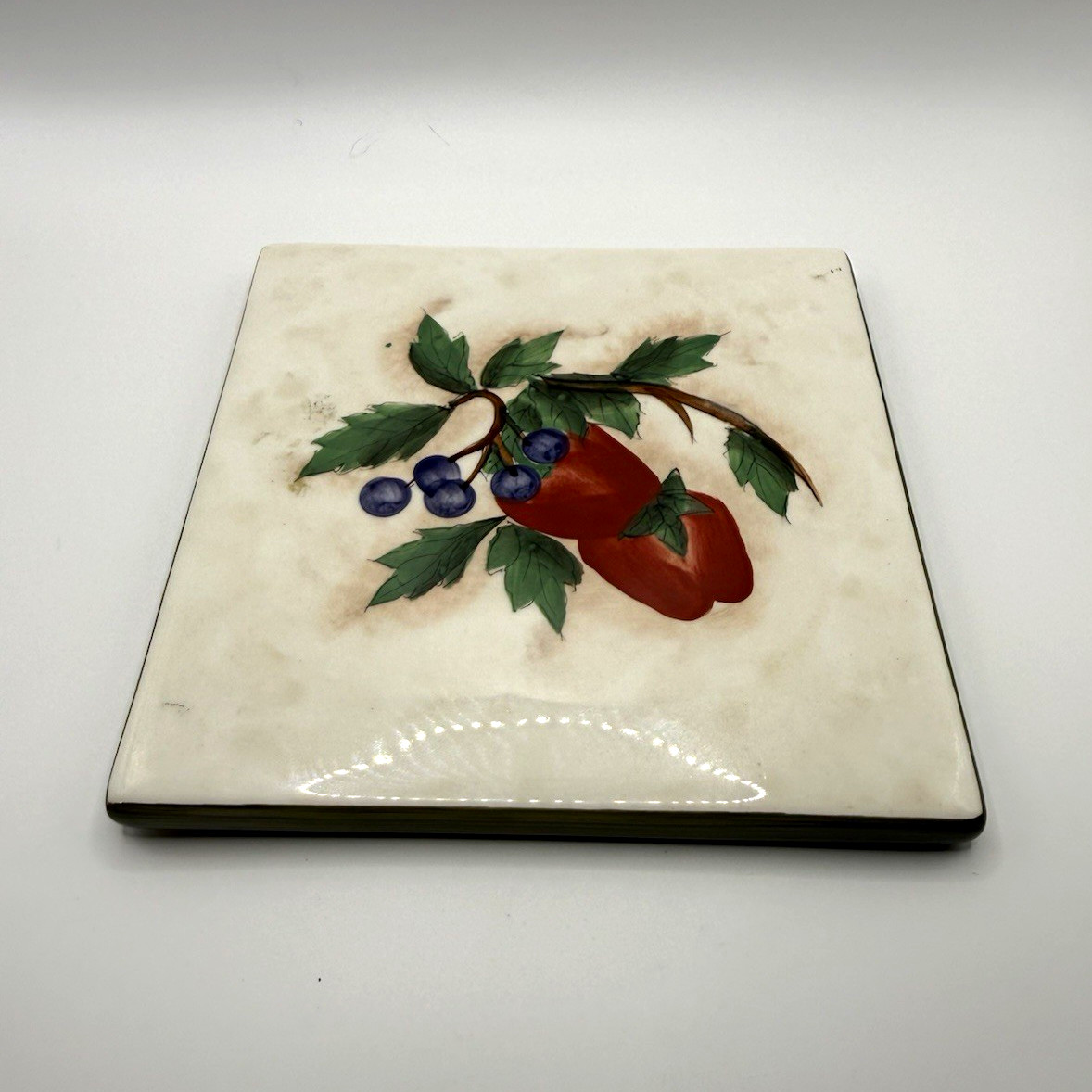 Vintage KIC Fresh Fruit Hand Painted 6” Square Ceramic Trivet Tile-Set of 2 Vintage KIC Fresh Fruit Hand Painted 6” Square Ceramic Trivet Tile-Set of 2
