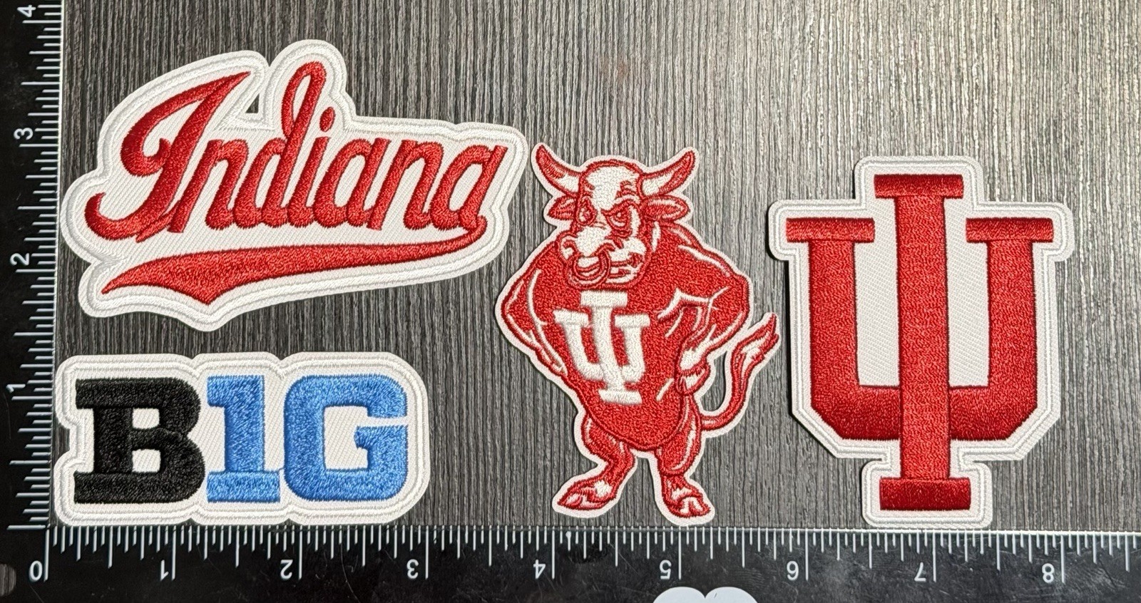 Set Of 3 Indiana University Plus Big Ten Logo iron on patches Set Of 3 Indiana University Plus Big Ten Logo iron on patches